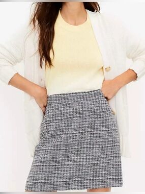 Loft Tweed Skirt- Blue